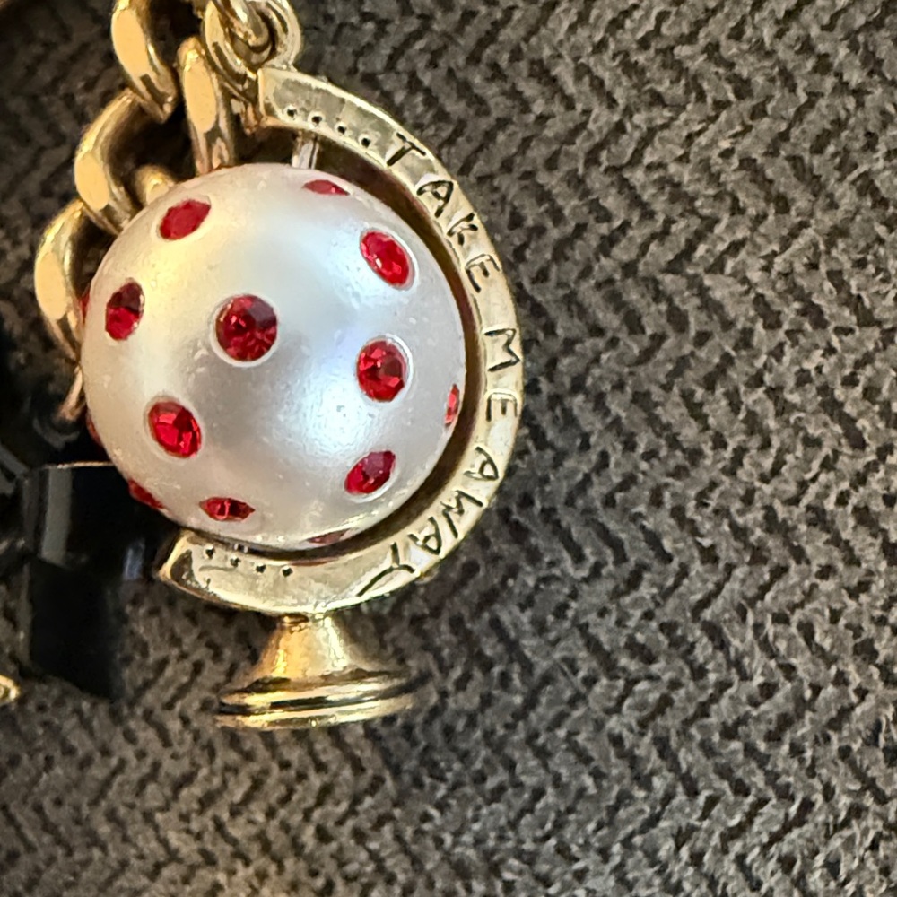 Betsey Johnson Key Fob Bag Charm World Traveler Take Me Away Vintage - Picture 7 of 13